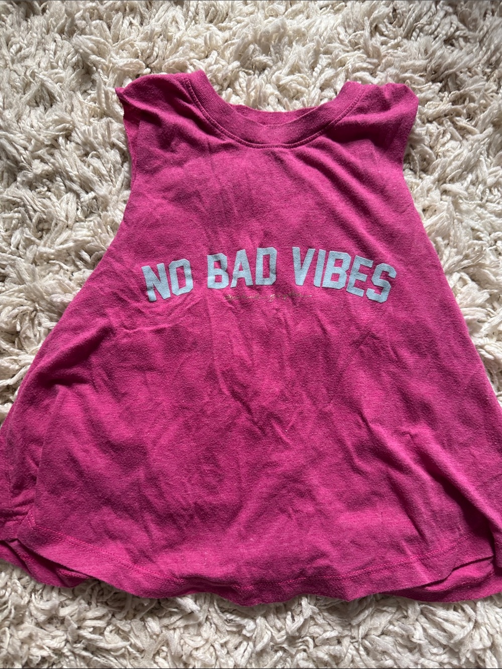Spiritual Gangster Hot Pink "No Bad Vibes" Girls' Tank
